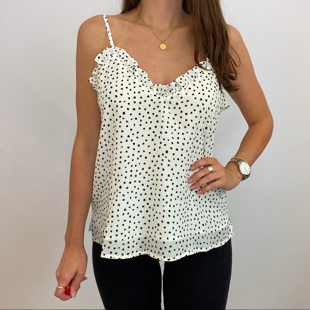 Black and White Polka Dot Tank - Picture 3 of 5